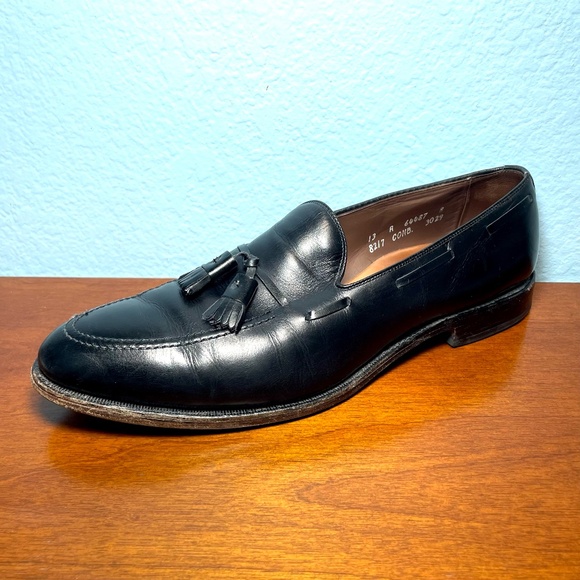 Allen Edmonds Grayson 13 A Narrow Width Black Leather Tassel Loafers Shoes 8217 - Picture 5 of 14